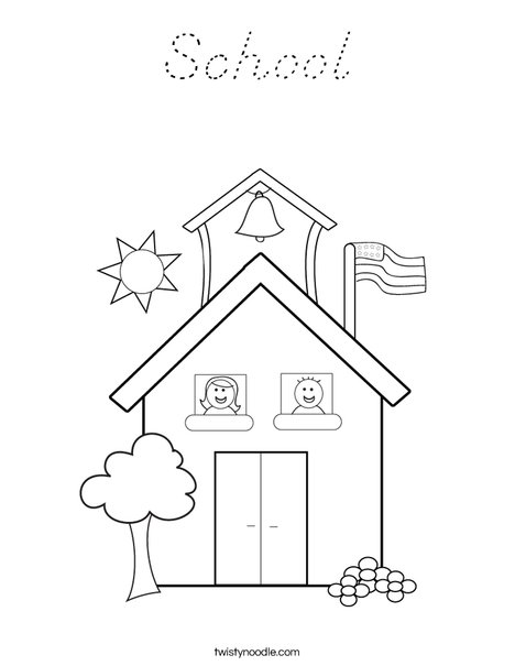 School with Kids Coloring Page