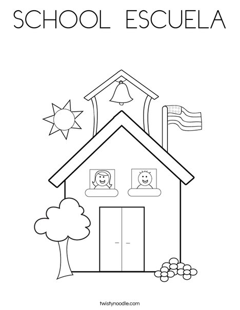 School with Kids Coloring Page