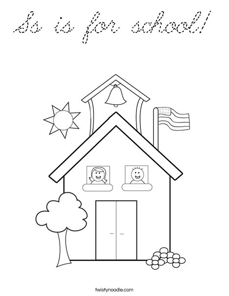 School with Kids Coloring Page