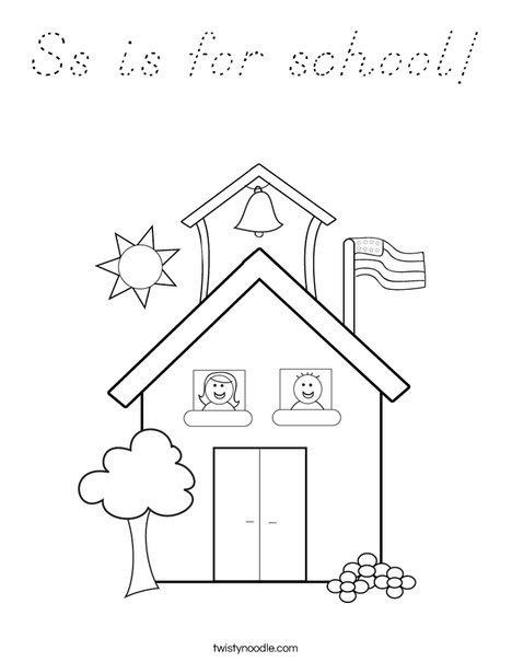 School with Kids Coloring Page