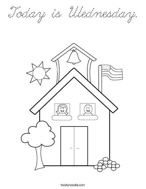 School with Kids Coloring Page