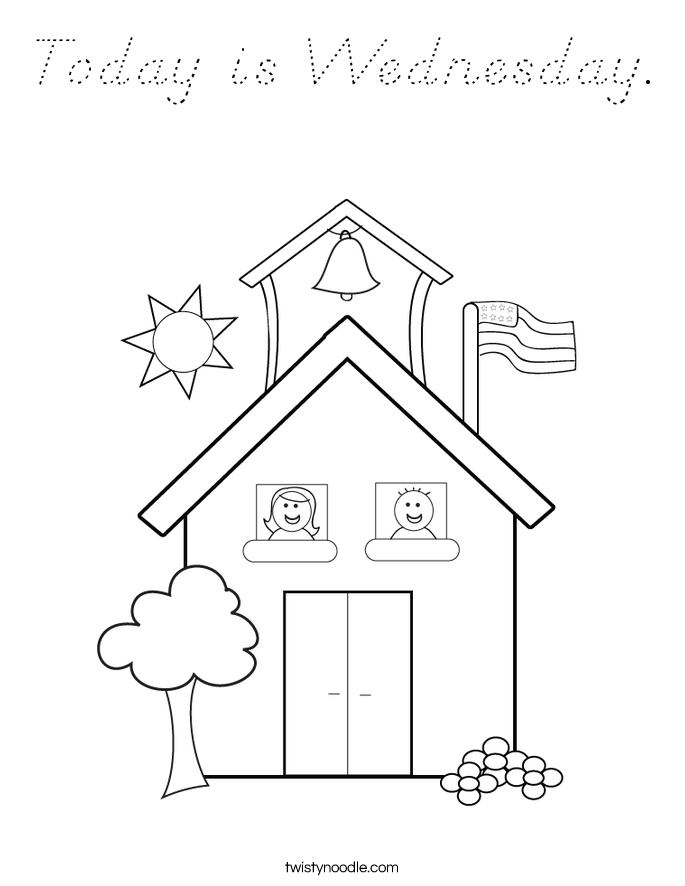 Today is Wednesday. Coloring Page