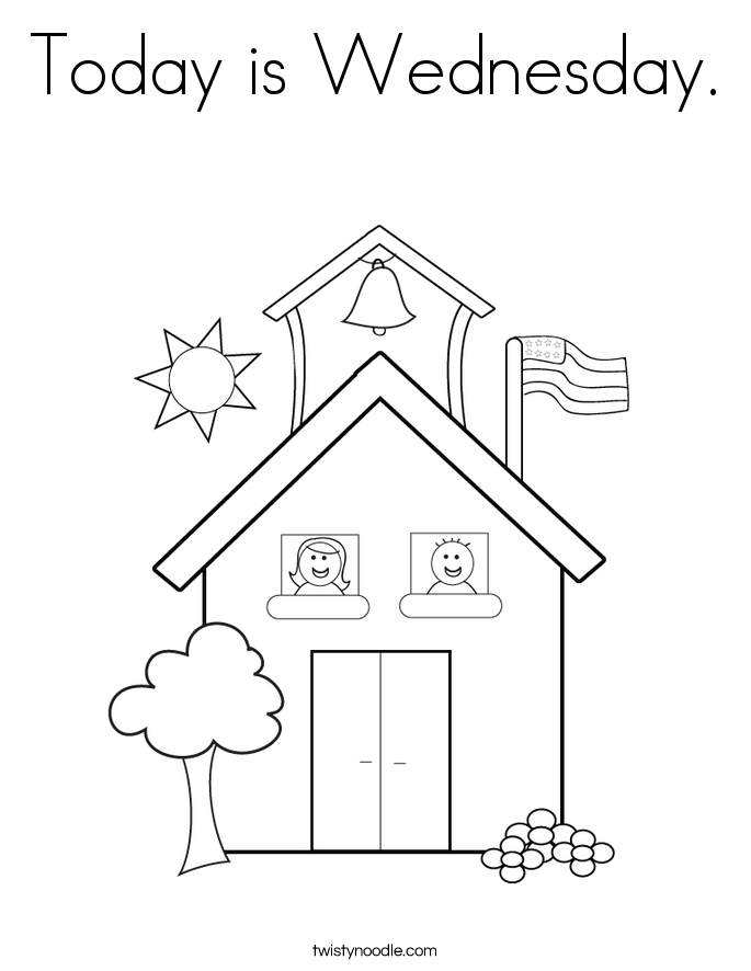 Today is Wednesday. Coloring Page