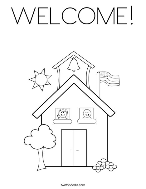 School with Kids Coloring Page