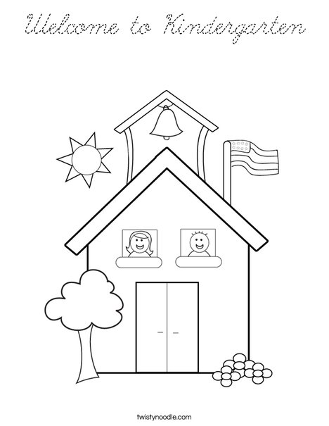 School with Kids Coloring Page