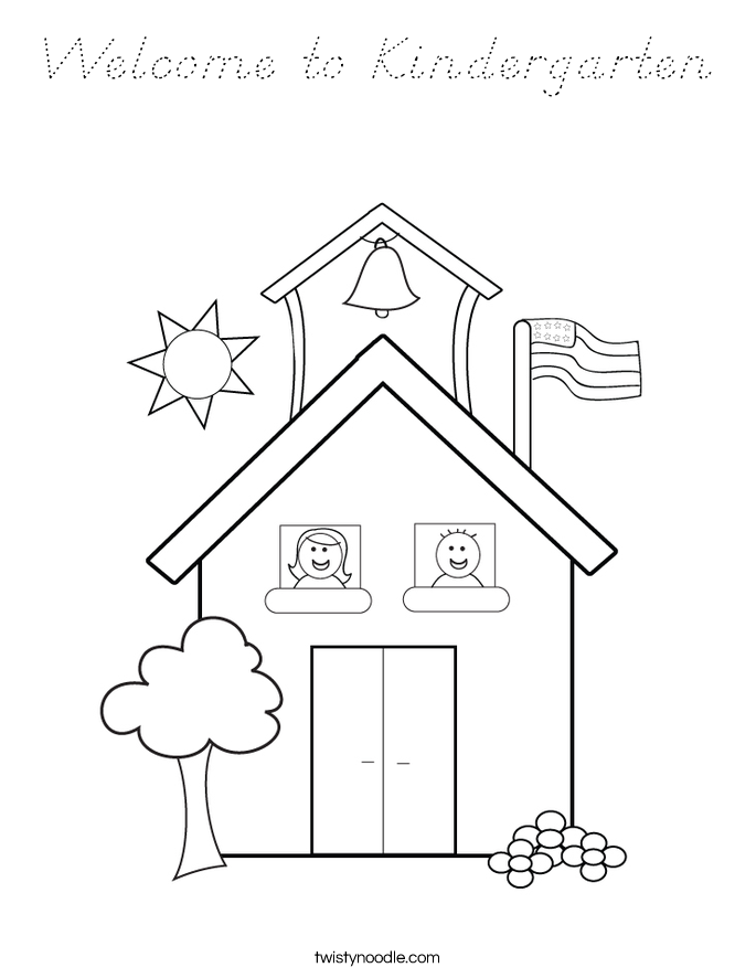 Welcome to Kindergarten Coloring Page