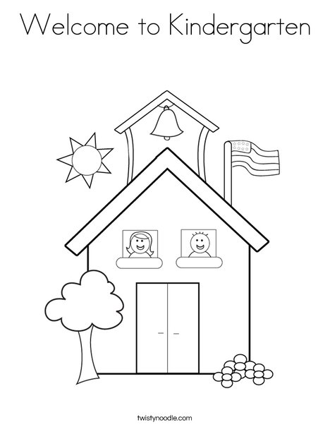 School with Kids Coloring Page