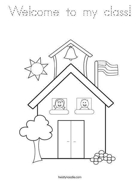 School with Kids Coloring Page