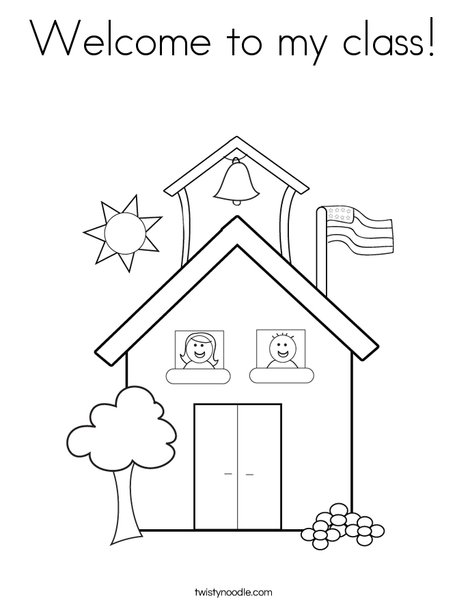 School with Kids Coloring Page