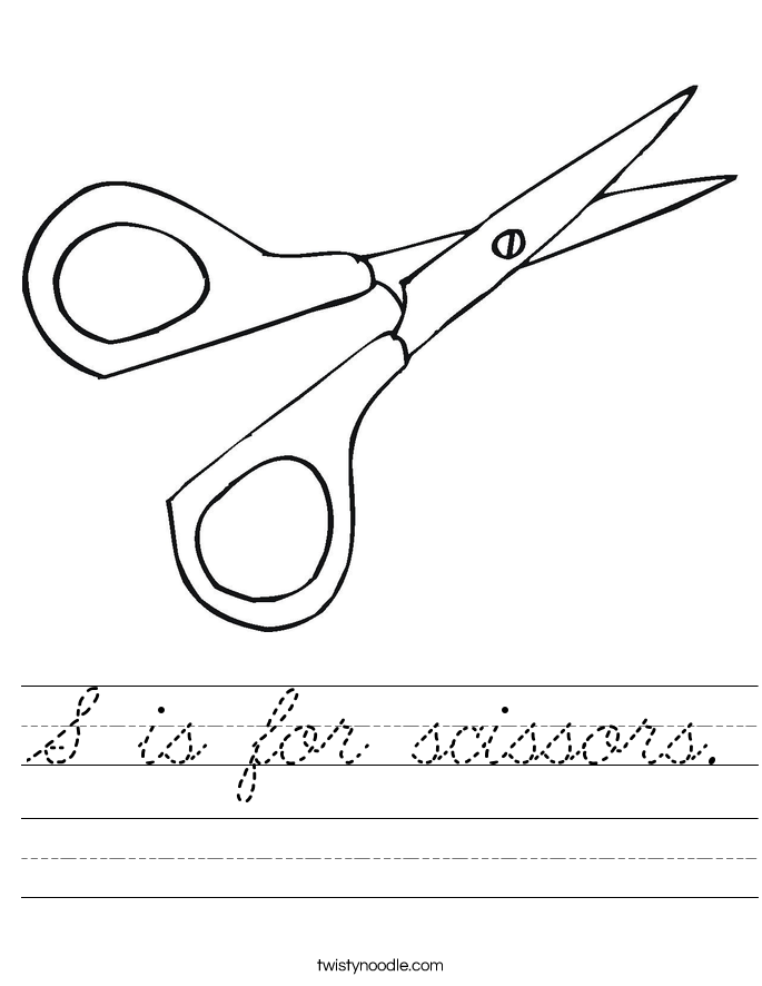 S is for scissors. Worksheet