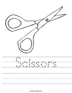 Scissors Handwriting Sheet