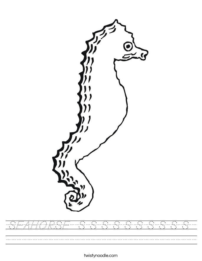 SEAHORSE  S S S S S S S S S S  Worksheet