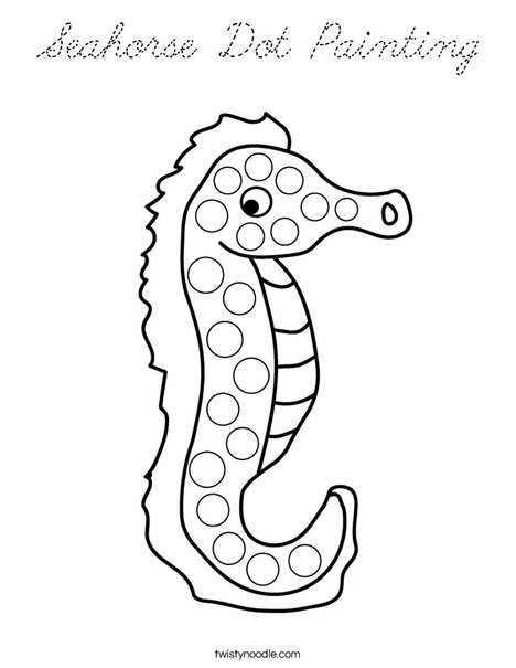 Seahorse Dot Painting Coloring Page