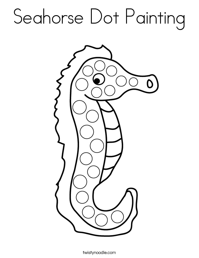 Seahorse Dot Painting Coloring Page