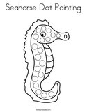 Seahorse Dot Painting Coloring Page