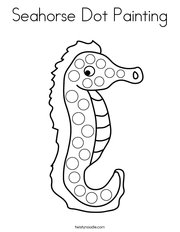 Seahorse Dot Painting Coloring Page