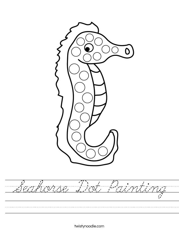 Seahorse Dot Painting Worksheet