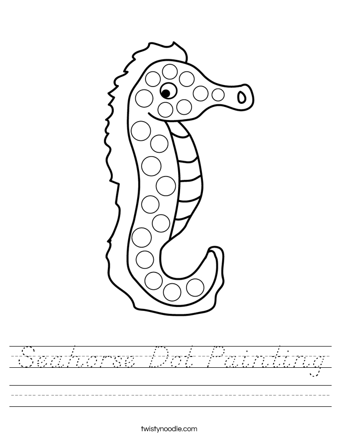 Seahorse Dot Painting Worksheet