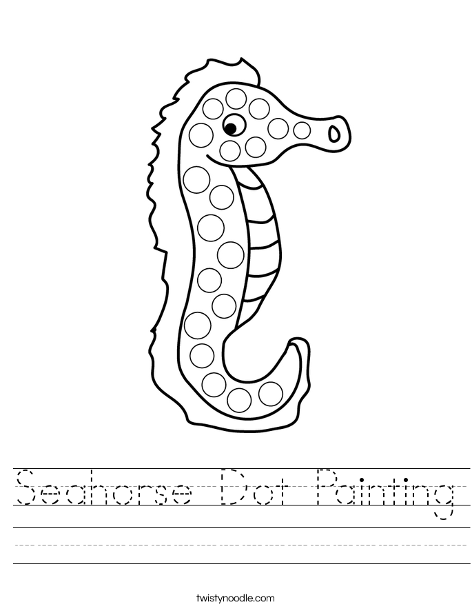 Seahorse Dot Painting Worksheet