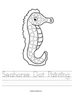 Seahorse Dot Painting Handwriting Sheet