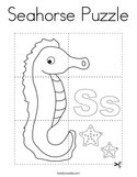 Seahorse Puzzle Coloring Page
