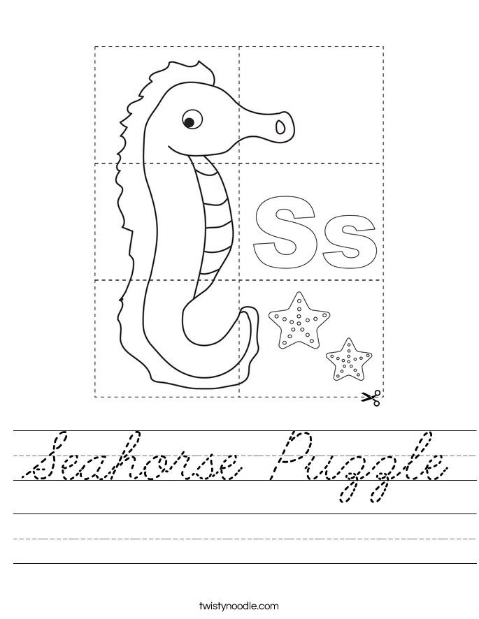 Seahorse Puzzle Worksheet