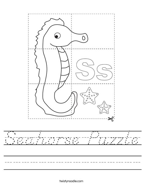Seahorse Puzzle Worksheet