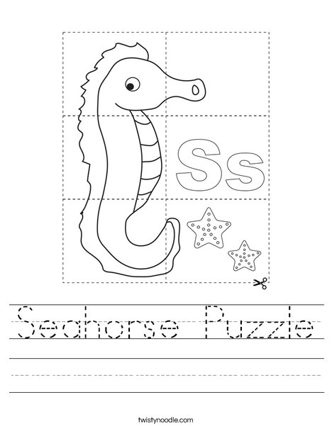 Seahorse Puzzle Worksheet