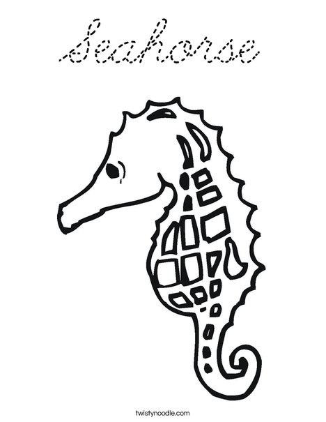 Seahorse with Pattern Coloring Page