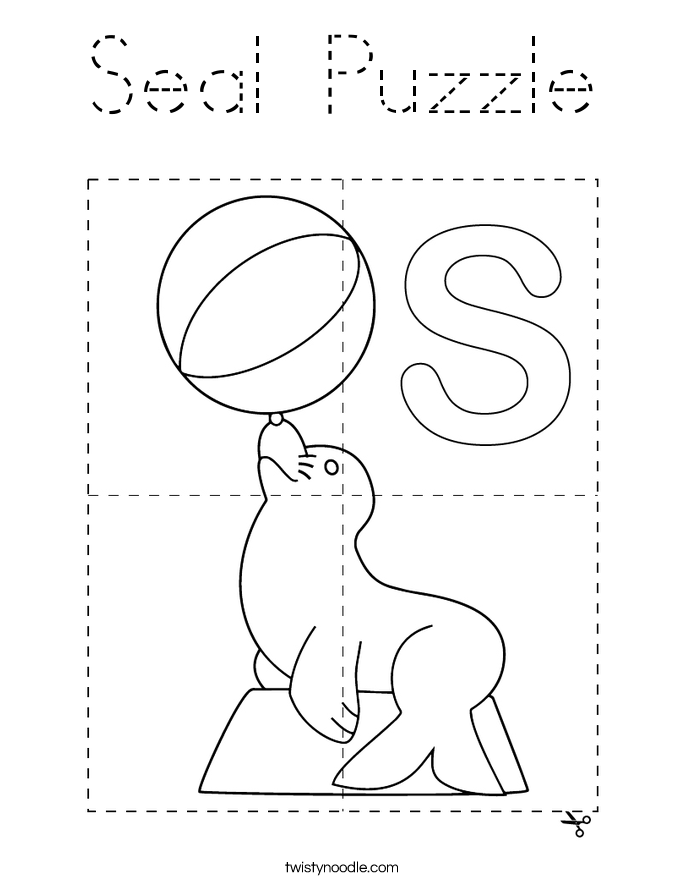 Seal Puzzle Coloring Page