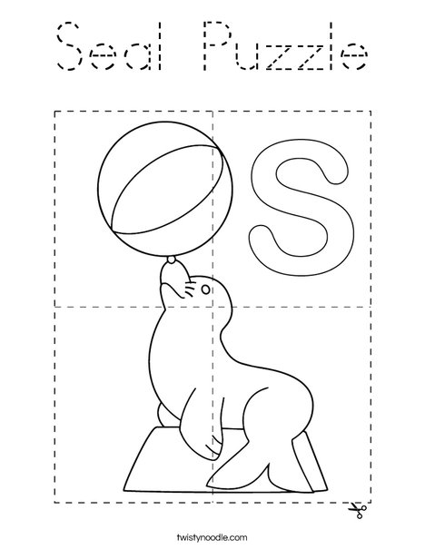 Seal Puzzle Coloring Page