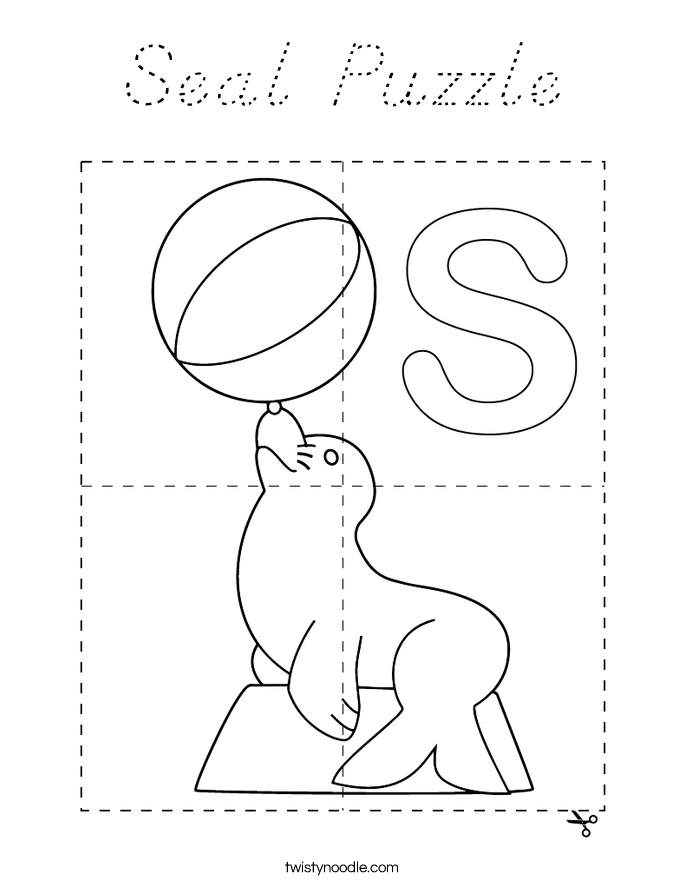 Seal Puzzle Coloring Page