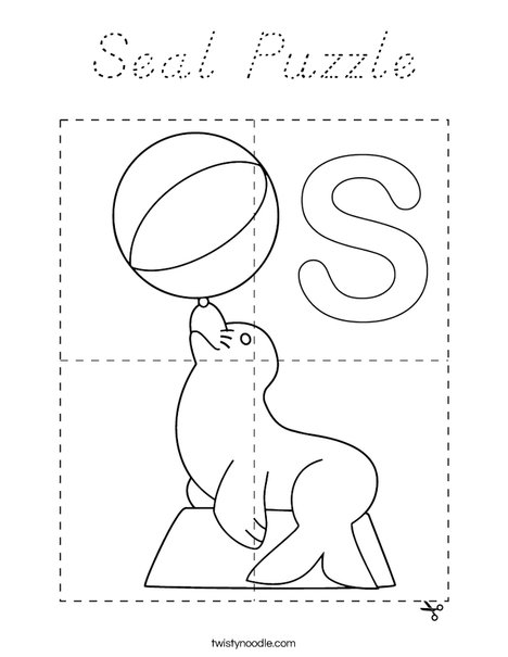Seal Puzzle Coloring Page