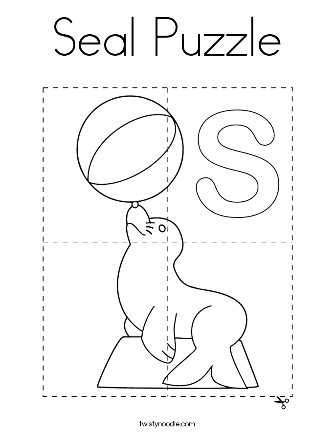 Seal Puzzle Coloring Page