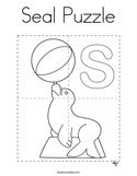 Seal Puzzle Coloring Page
