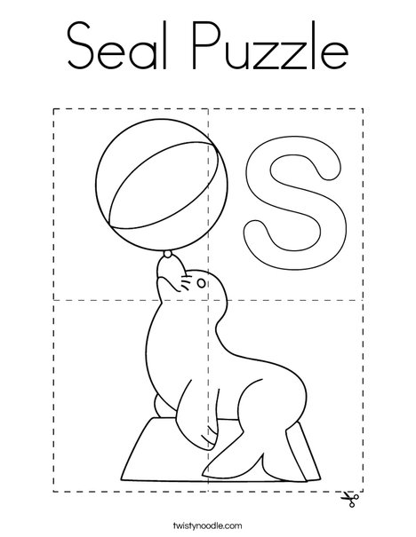 Seal Puzzle Coloring Page