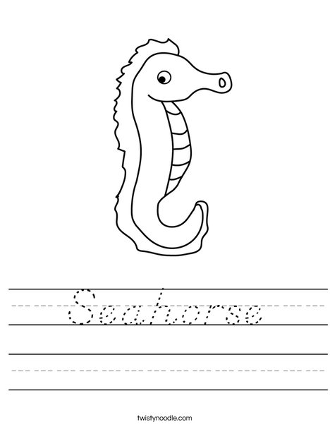 Seahorse Worksheet