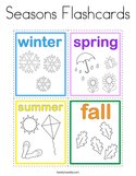 Seasons Flashcards Coloring Page