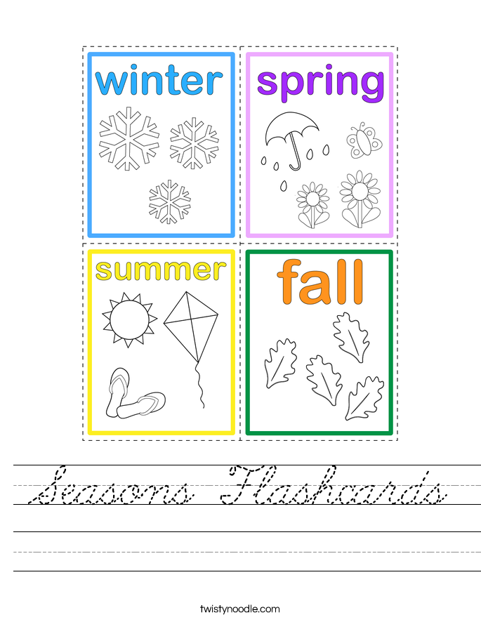 Seasons Flashcards Worksheet
