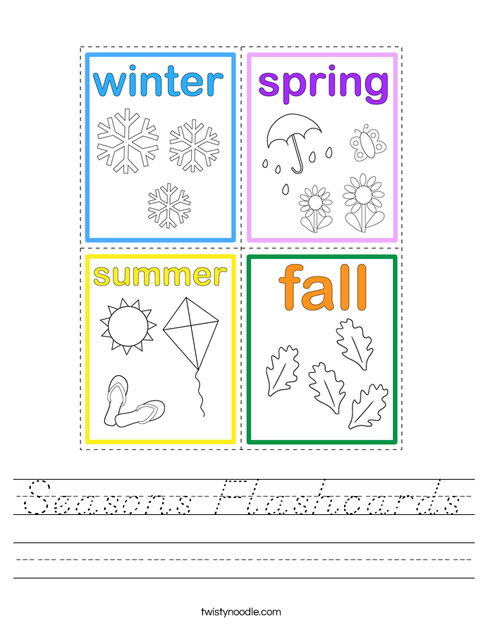 Seasons Flashcards Worksheet