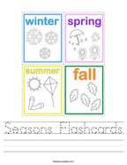 Seasons Flashcards Handwriting Sheet