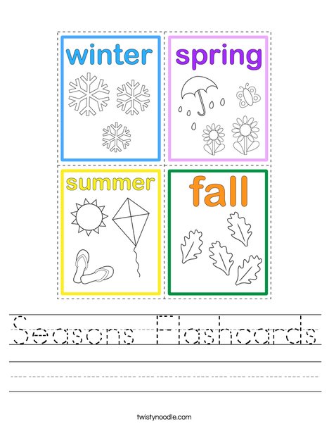 Seasons Flashcards Worksheet