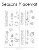 Seasons Placemat Coloring Page