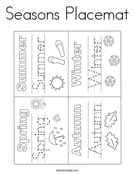 Seasons Placemat Coloring Page