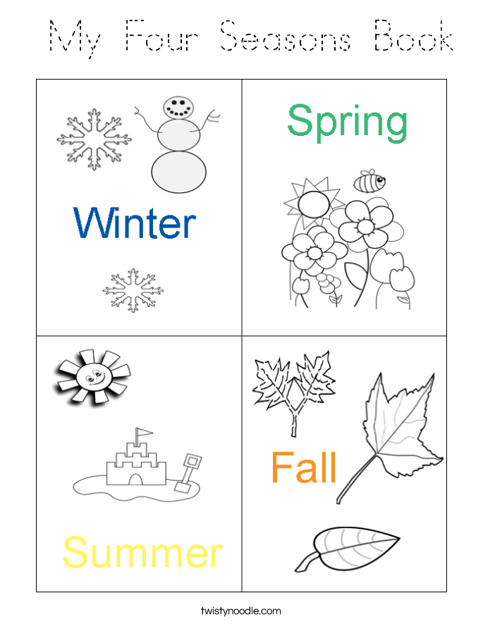  My Four Seasons Book Coloring Page