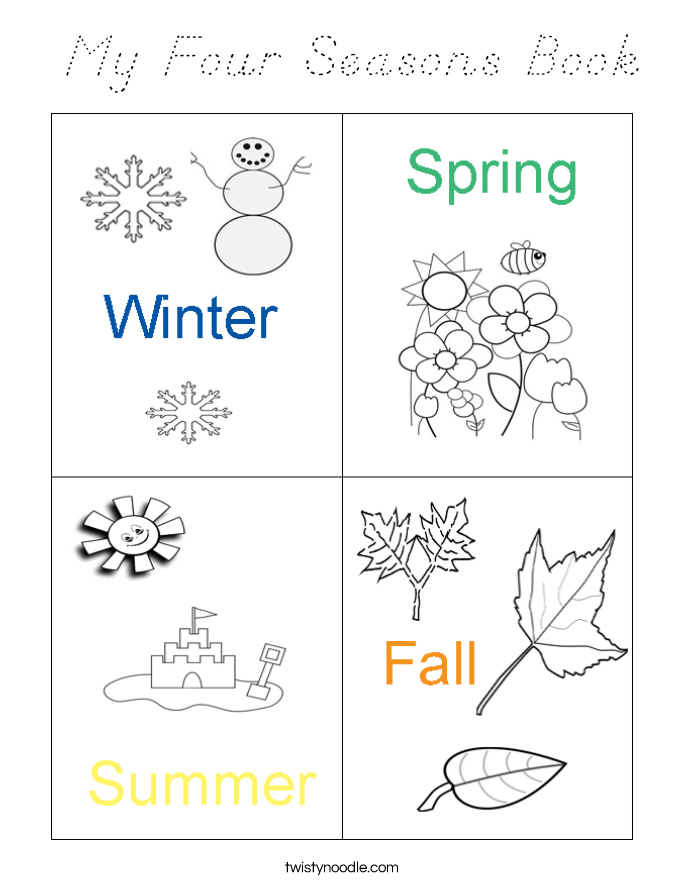  My Four Seasons Book Coloring Page