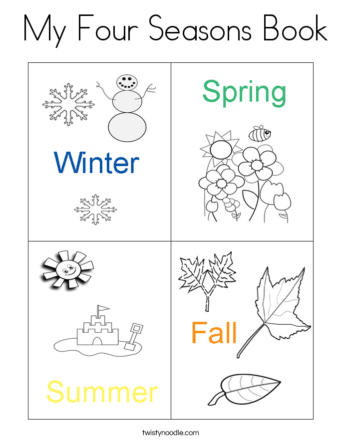  My Four Seasons Book Coloring Page