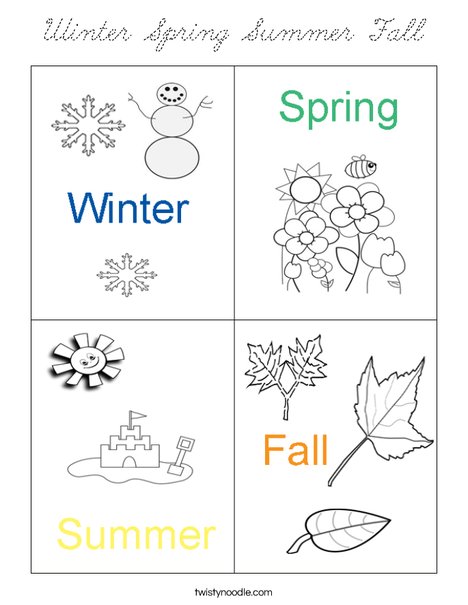 Seasons Coloring Page