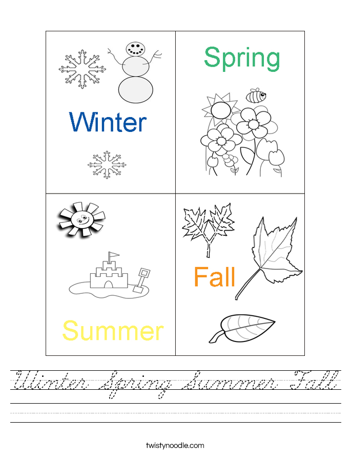 Winter Spring Summer Fall Worksheet