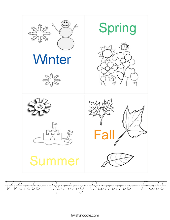 Winter Spring Summer Fall Worksheet